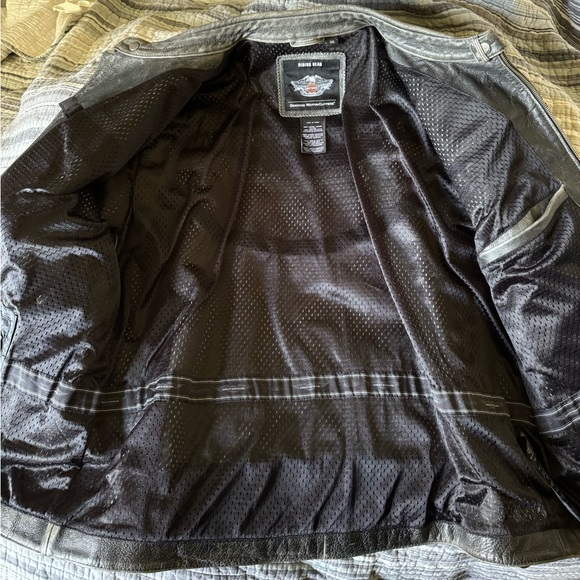 Harley-Davidson Men's Spencer Reflective Black Leather Jacket - Picture 6 of 7